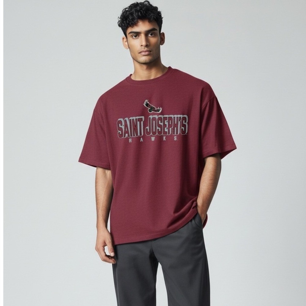 Saint Josephs‎ Hawks NCAA Rivalry Threads Mens Medium T-Shirt Maroon Heather NWT